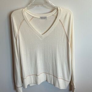 Paper Crane Ivory V-Neck Pullover Knit Top, Women’s Size Medium, EUC